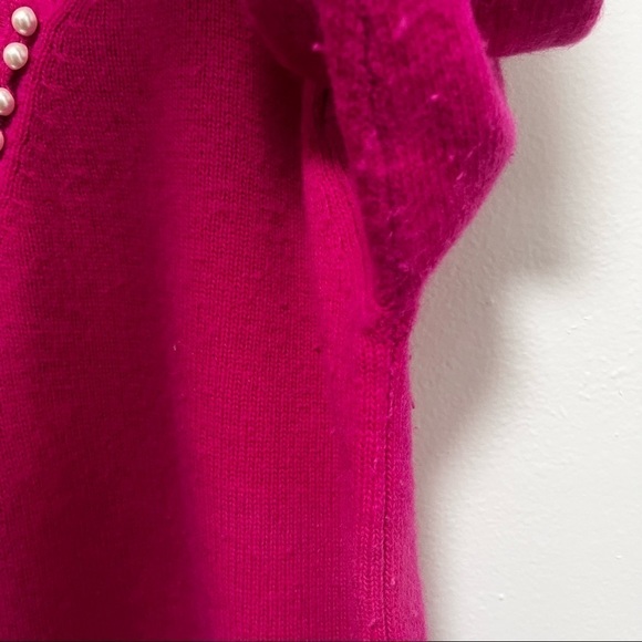 Vintage Yarn Works Lambswool and Rabbit Hair blend Barbie Pink Sweater S - Picture 10 of 14